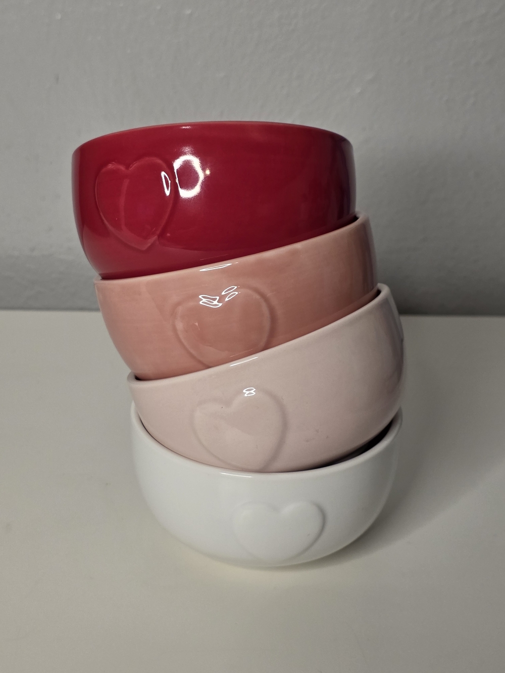 Heart Ceramic Bowls - Red, Blush, Pink, White